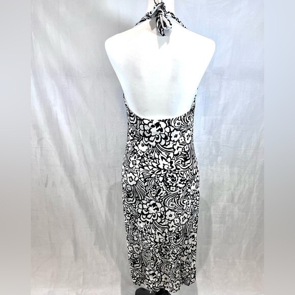 Jones New York Signature Collection black and white halter midi dress size large - Picture 3 of 6